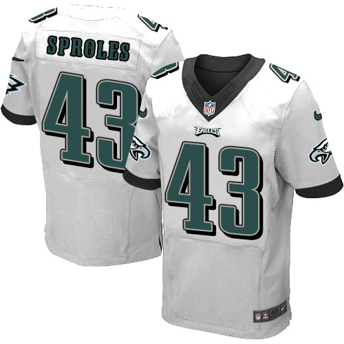 Men's Elite Darren Sproles Nike Jersey White Road - #43 NFL Philadelphia Eagles